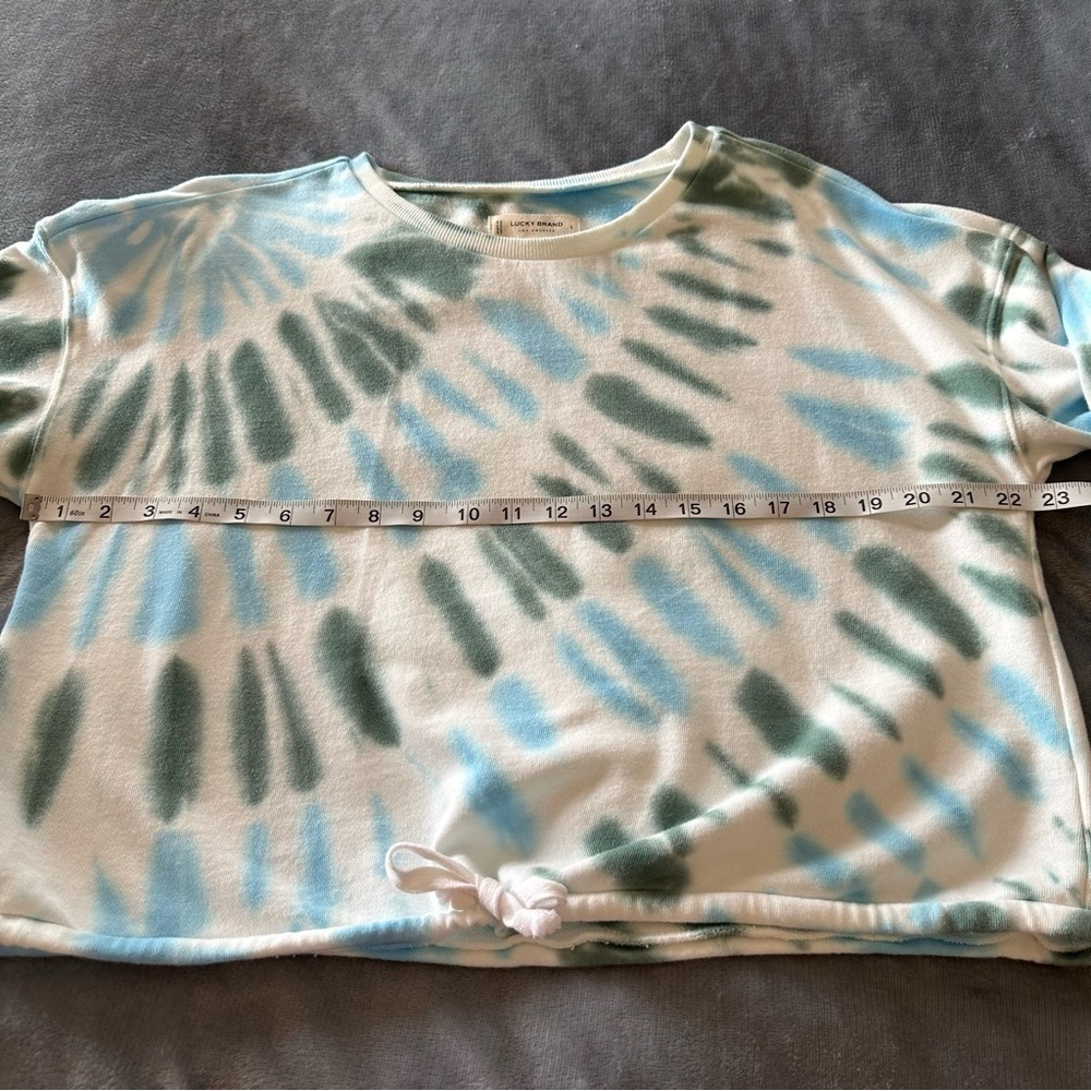 Lucky Brand Tie Dye Crop White Sweatshirt Size L - Picture 8 of 10